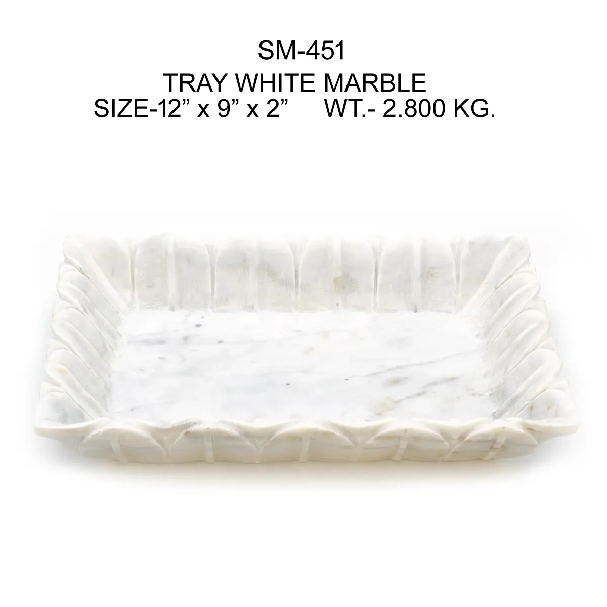 TRAY WHITE MARBLE